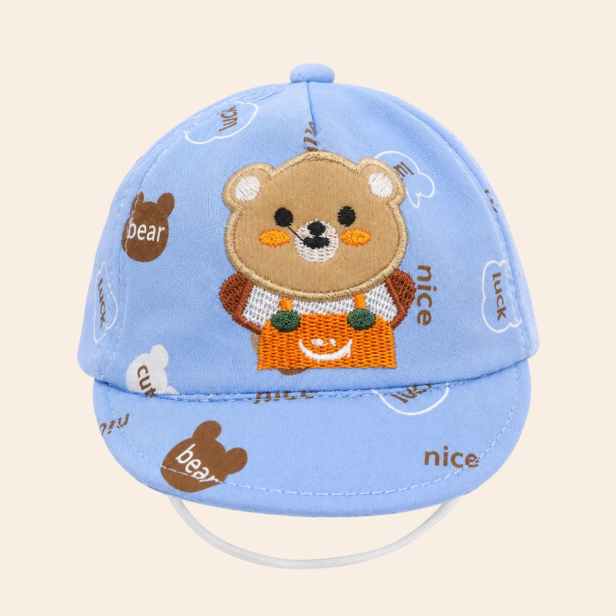 Baby Cap Cotton | Soft Multicolor Hat for Newborn Boys & Girls | Cute Stylish Infant Cap with Bear Design | Age 6-9 Months | Comfortable & Breathable | Multicolor