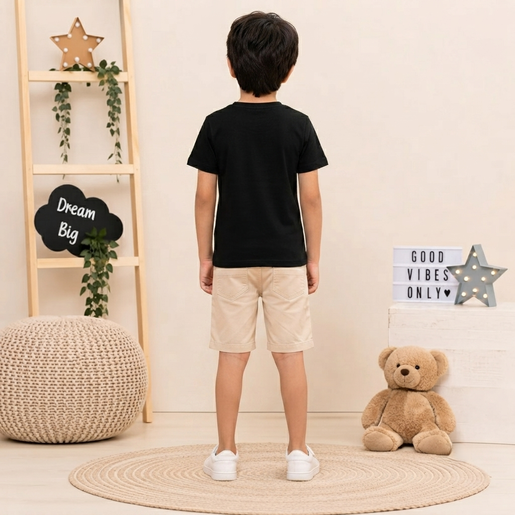 Be Kind Printed Black T-shirt for boys(back)