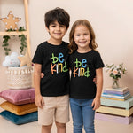 Be Kind Printed black T-shirt for  kids(Models)