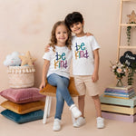 Be Kind Printed White T-shirt for kids (Models)