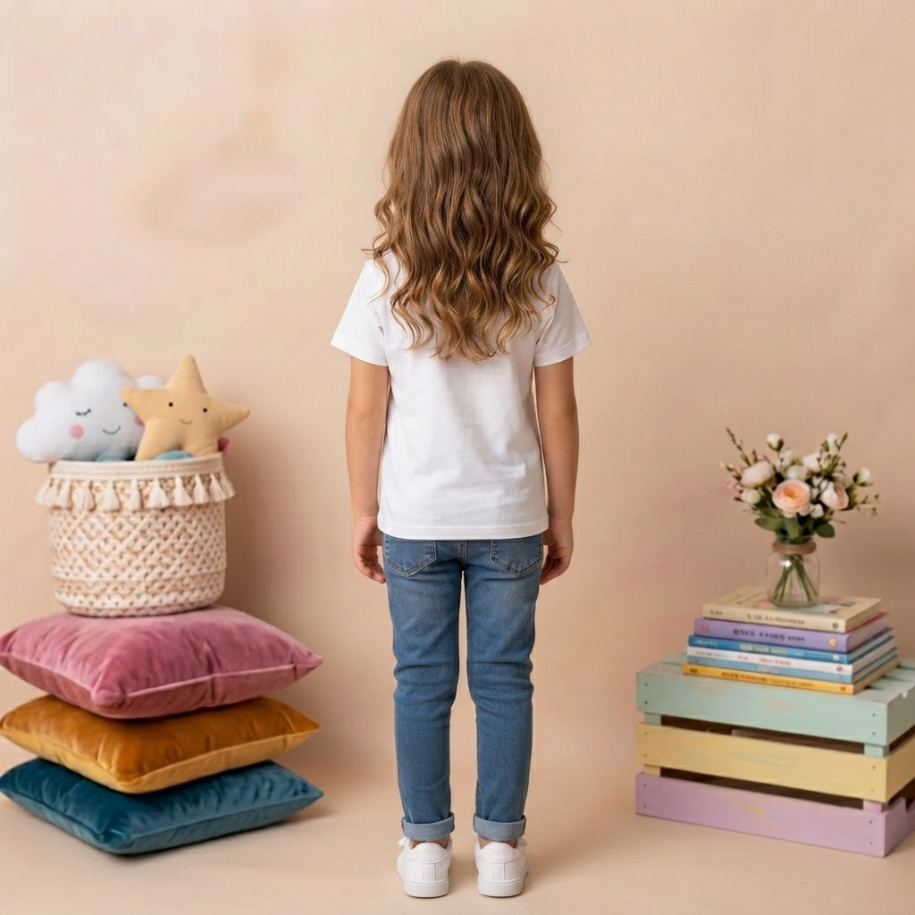 Be Kind Printed white T-shirt for Girls (girls back)