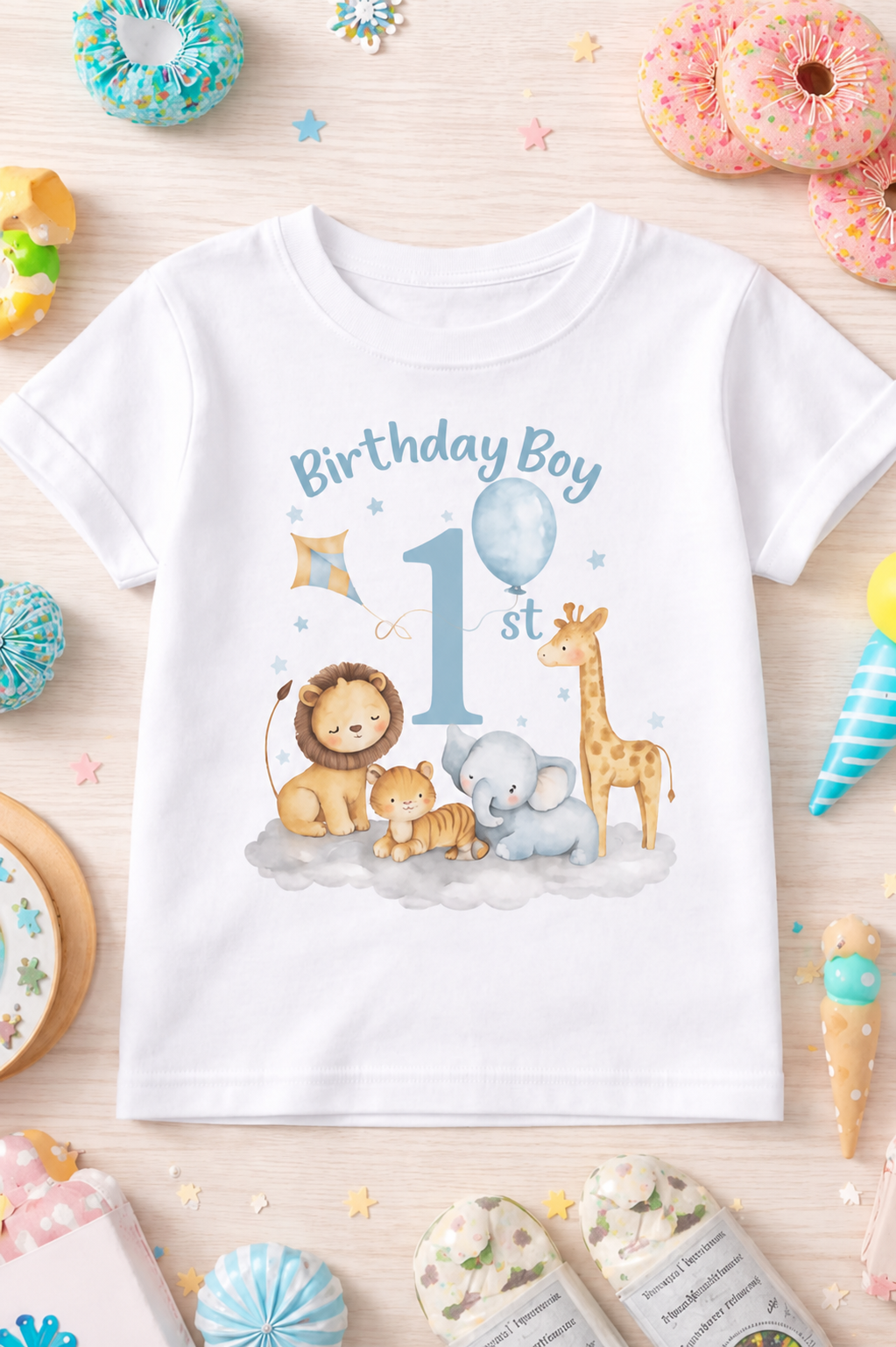 birthday boy printed kids t-shirt 1st year