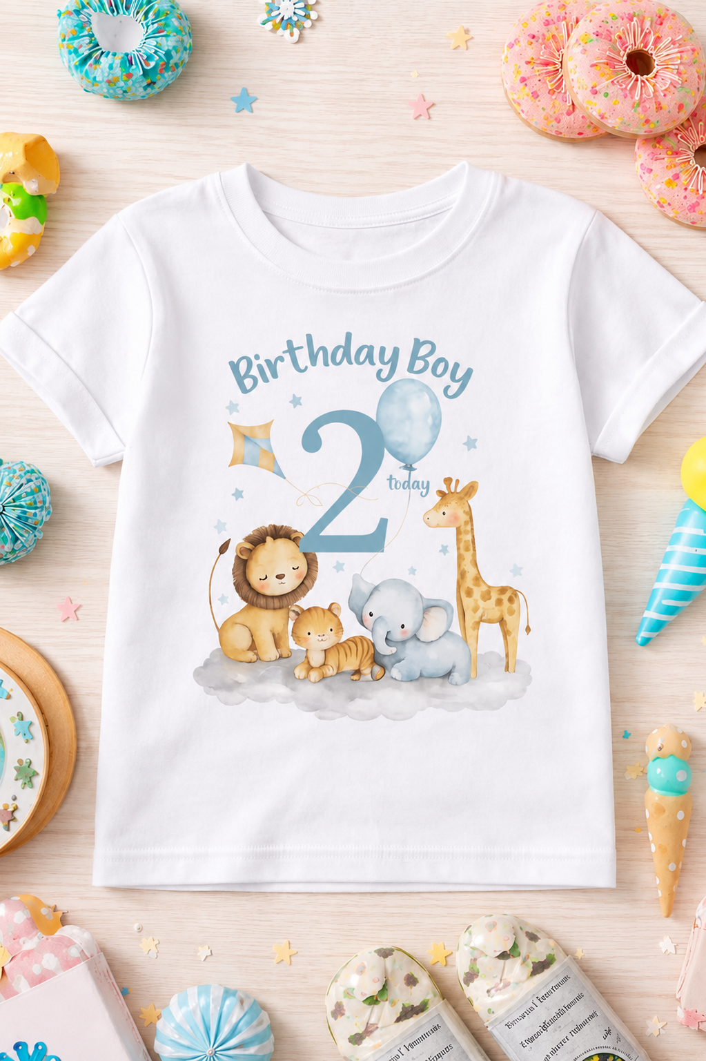 birthday boy printed kids t-shirt 2nd year 