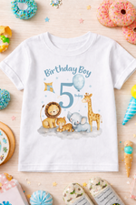 birthday boy printed kids t-shirt 5th year