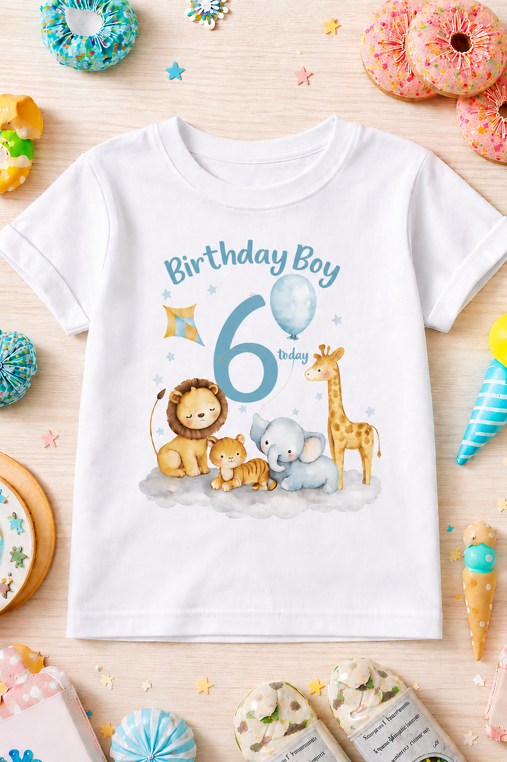 birthday boy printed kids t-shirt 6th year