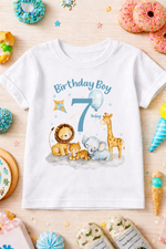 birthday boy printed kids t-shirt 7th year