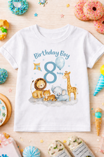 birthday boy printed kids t-shirt 8th year