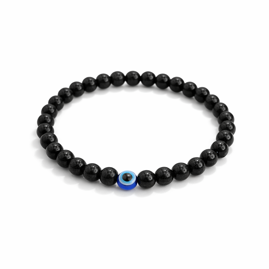 Black Bead Evil Eye (Nazar) Bracelet for Kids & Adults