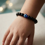 Black bead evil eye bracelet for Kids & Adults online in India (kids angle)