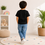 kids t-shirt with star design, black t-shirt for boy (back)