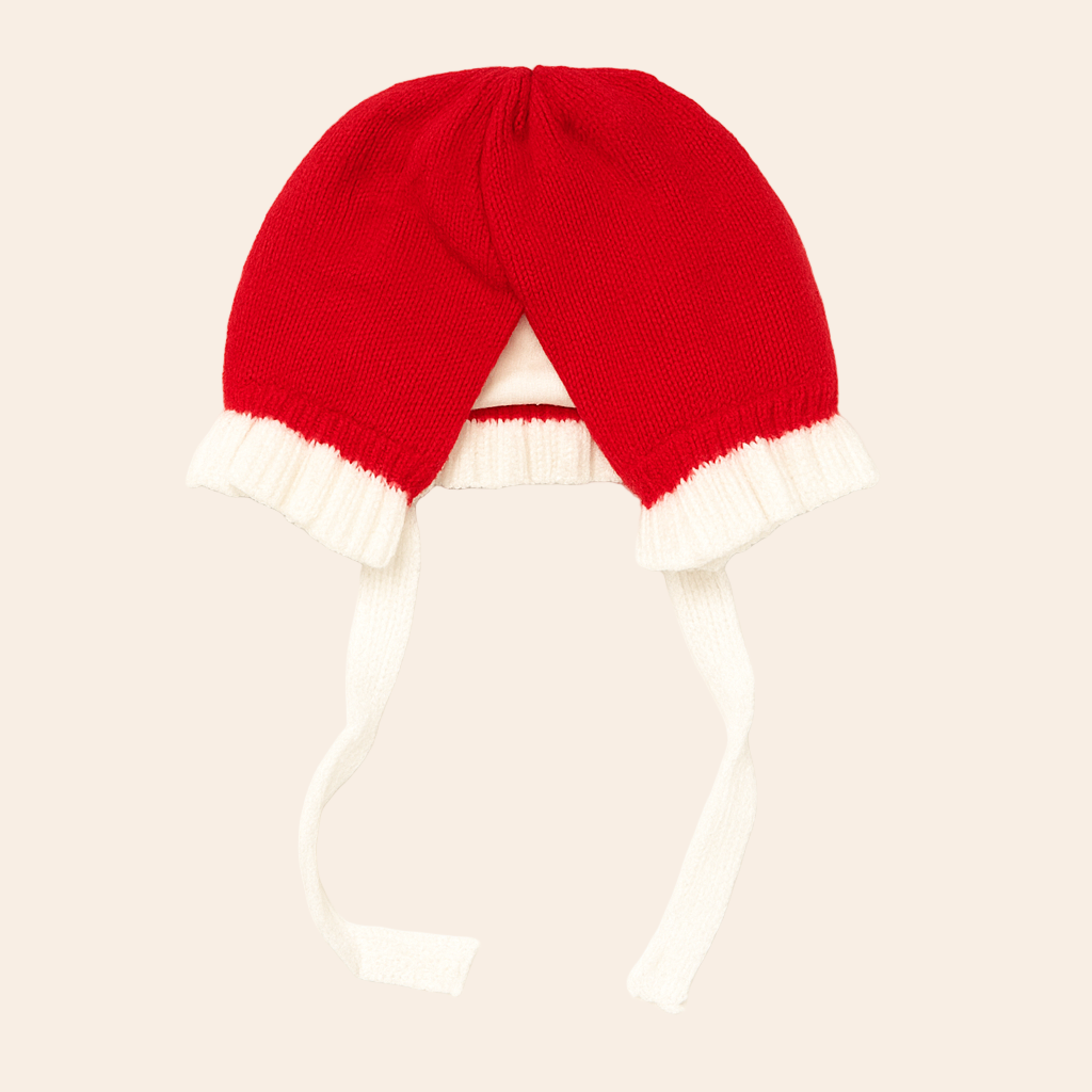 Bow Frill Hat - Red & White
