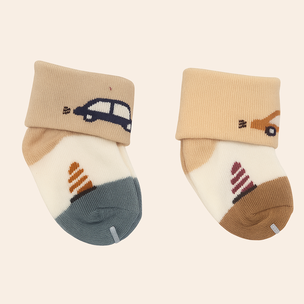 Magic Baby Socks – Beige & Brown (Pack of 2)