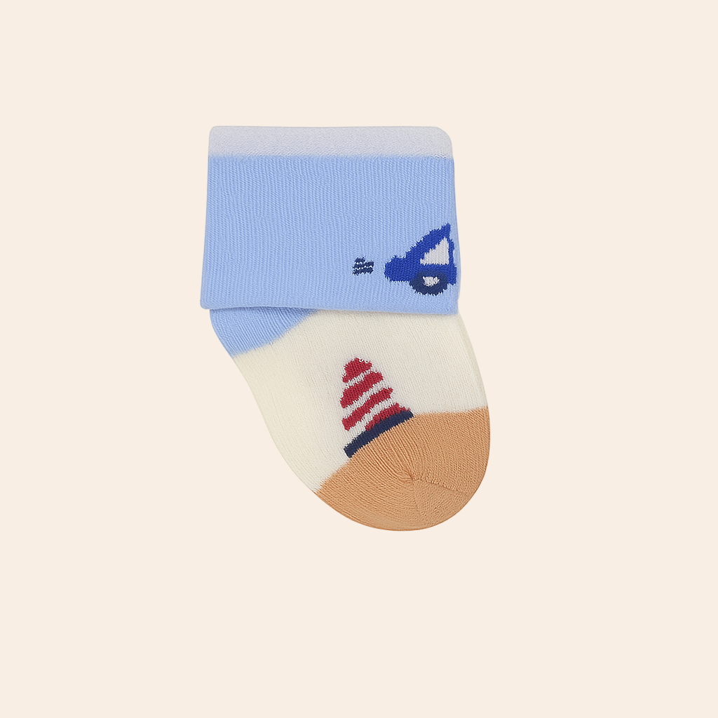 Magic Baby Socks – Cream & Blue Set (Pack of 2)