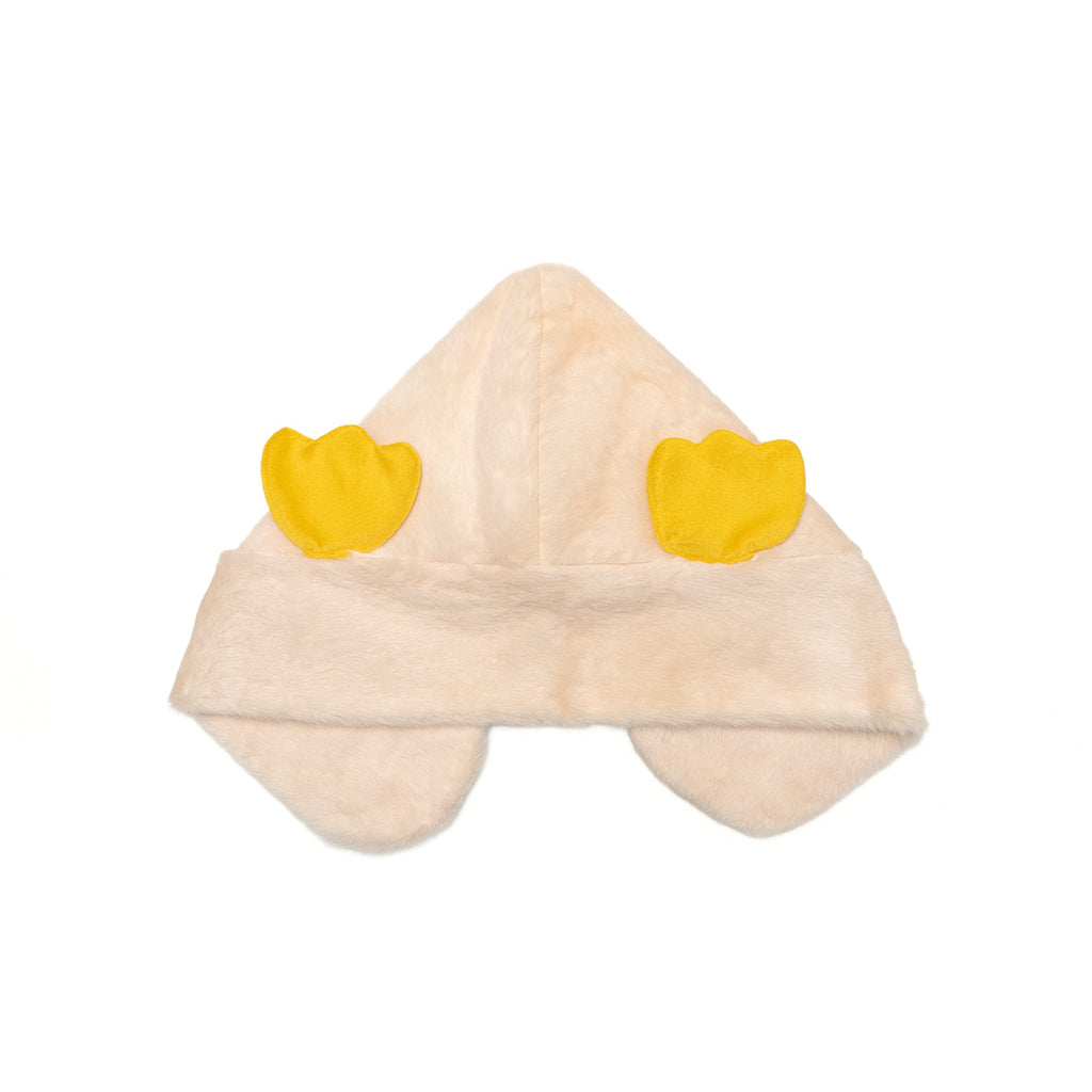 Penguin Plush Winter Baby Cap – Cream & White