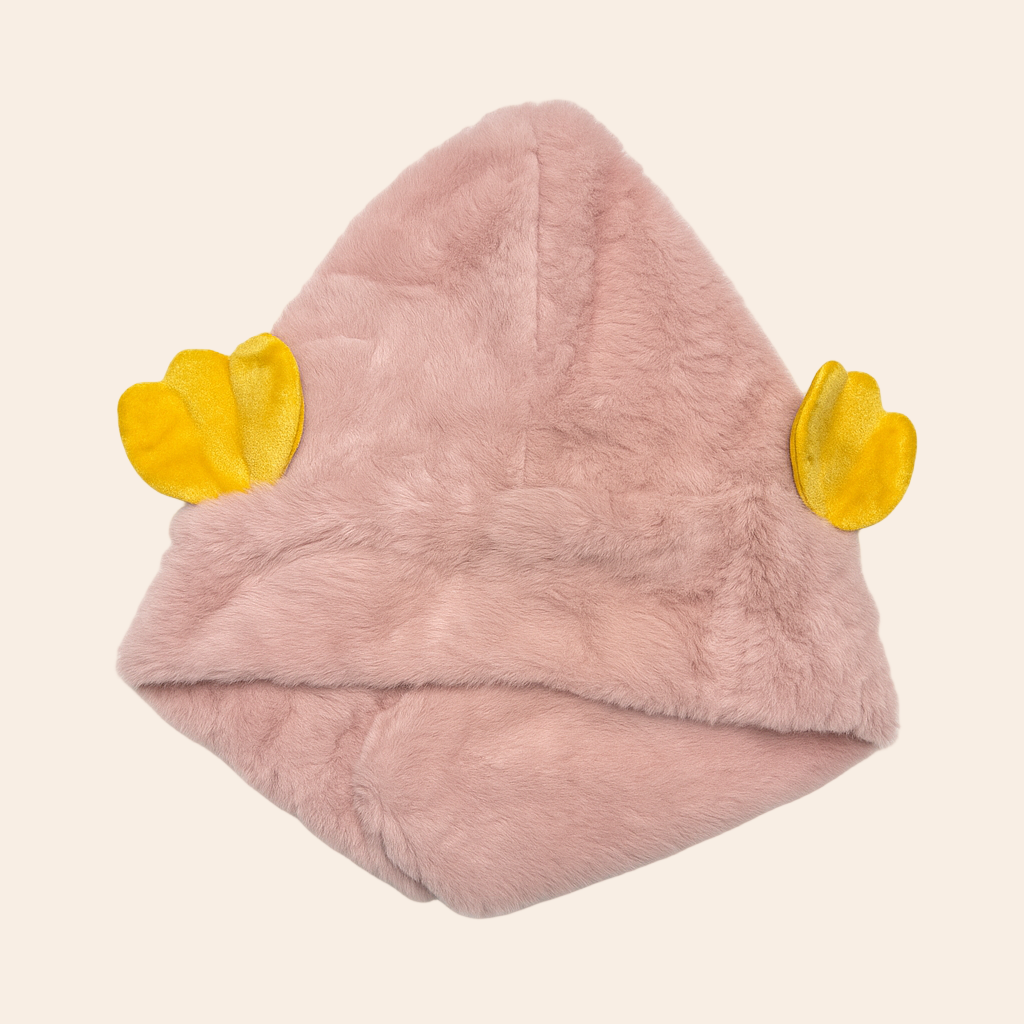 Penguin Plush Winter Baby Cap – Pink & White