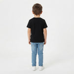 Cute Car Printed Kids Black T-Shirt (Boy Back)