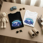 Cute Car Printed Kids Black & White T-Shirt