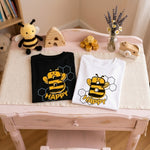 cute honey bee printed cotton Black & white t-shirt for kids 