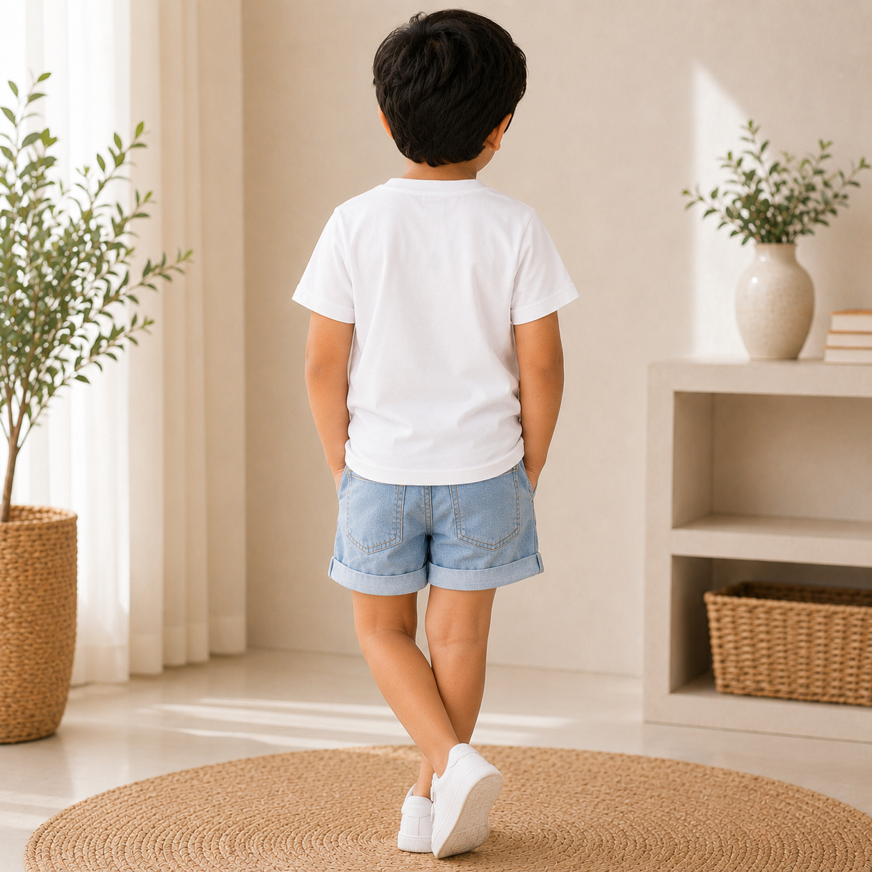 cute radha krishna White t-shirt for kids Boys Back