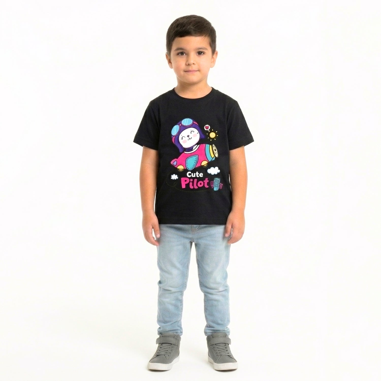 Cute Pilot Printed Graphics T-Shirts