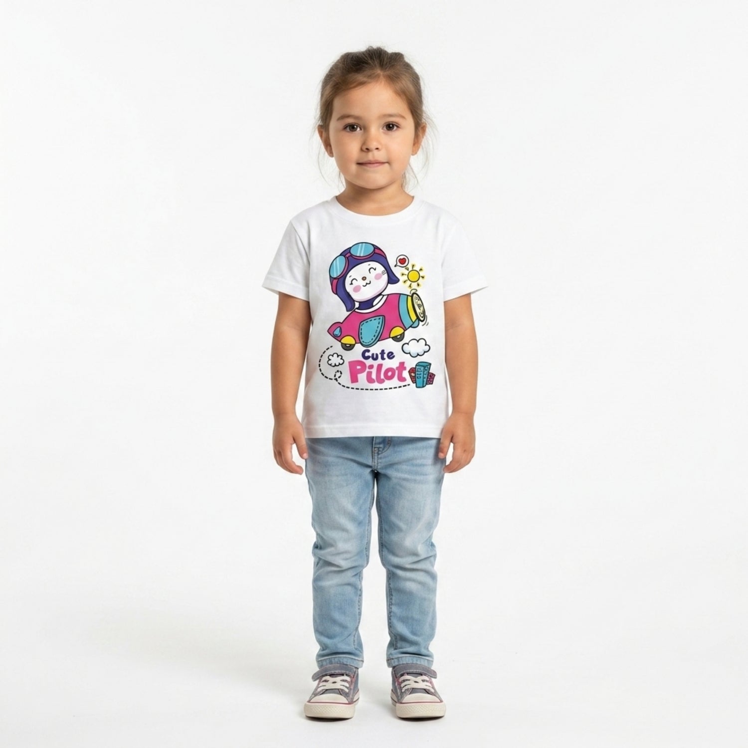 Cute Pilot Printed Graphics T-Shirts