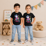 Cute Pilot Printed Graphics Black T-Shirts Models