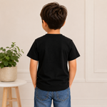 cute sibling friendship graphic Black  t-shirt (boy back)