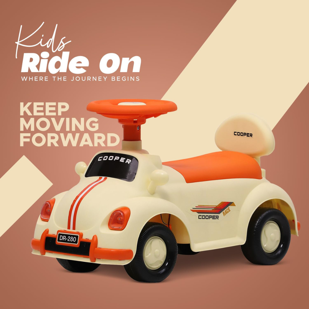 Kids Ride-On Cooper Race Car – Musical Push Ride-On Toy with Storage for Toddlers (1–3 Years)
