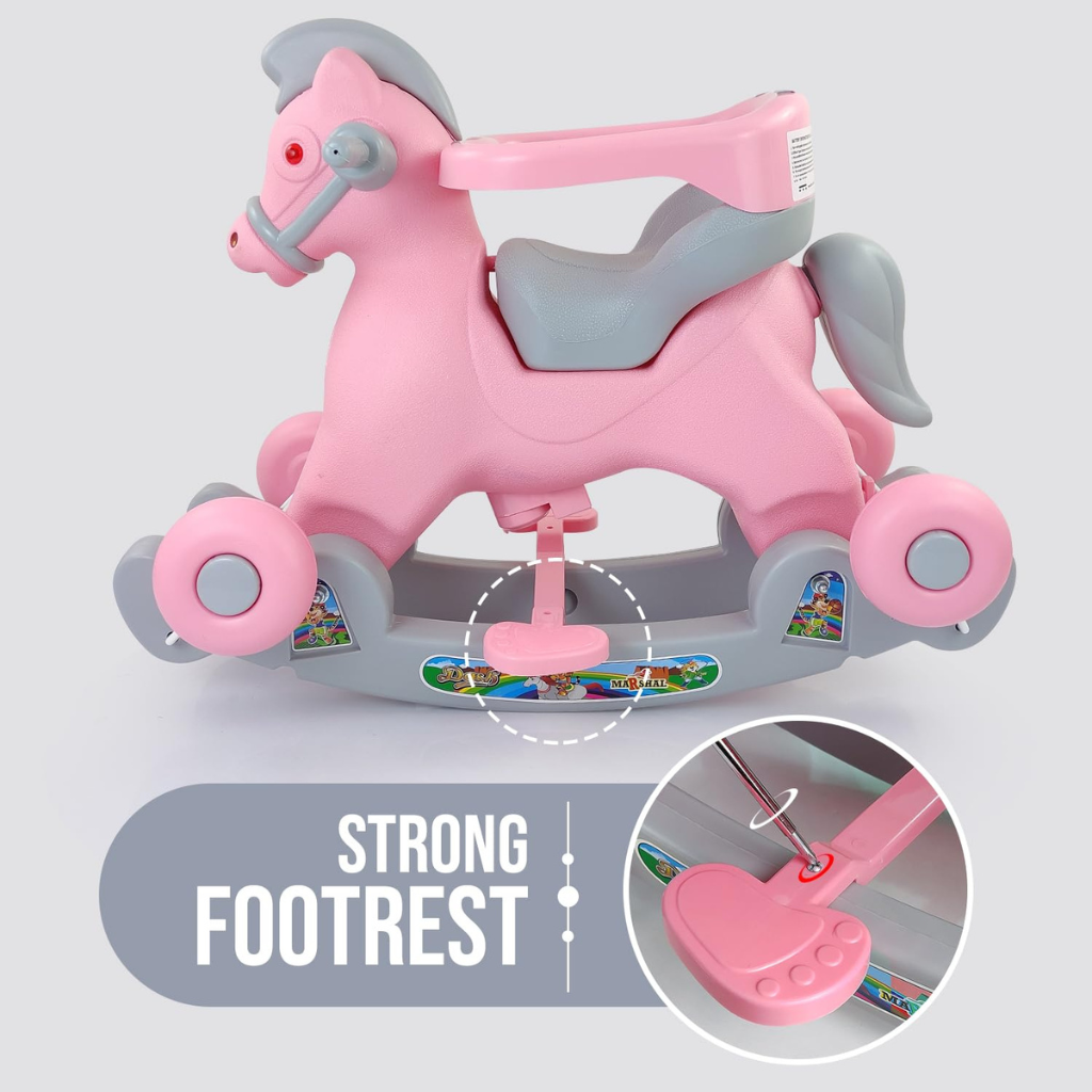 Dash Toys Marshal 2-in-1 Ride-On & Rocker Horse – Musical Kids Toy with Lights for Toddlers (1–6 Years)