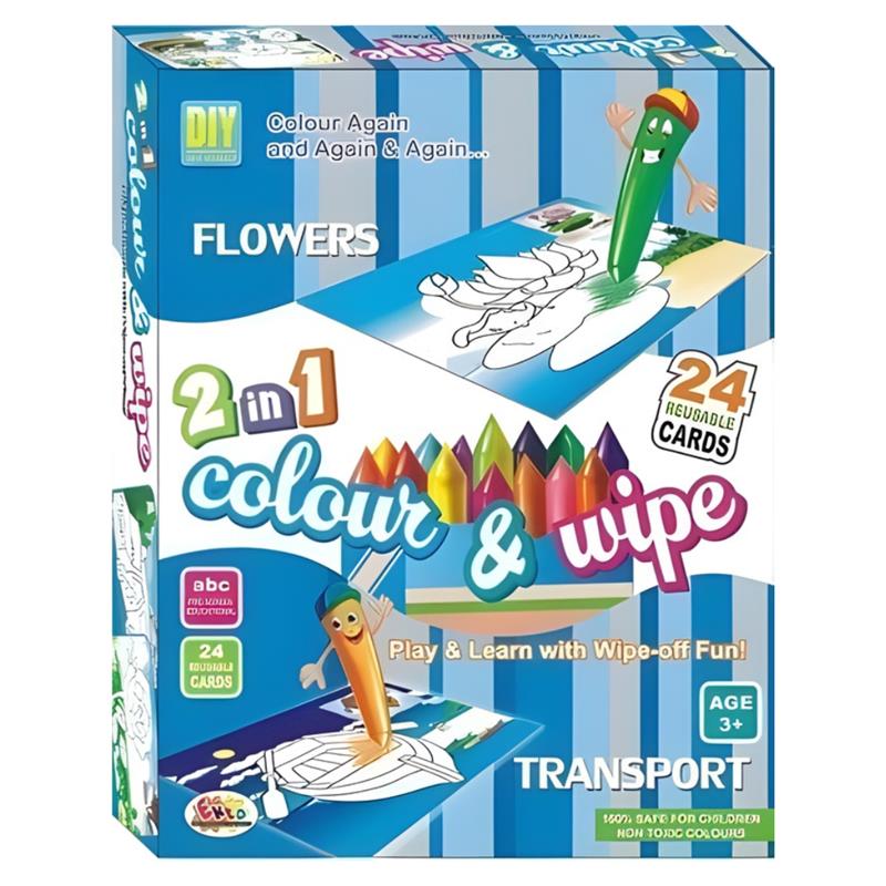  Colour and Wipe Reusable Cards for Kids