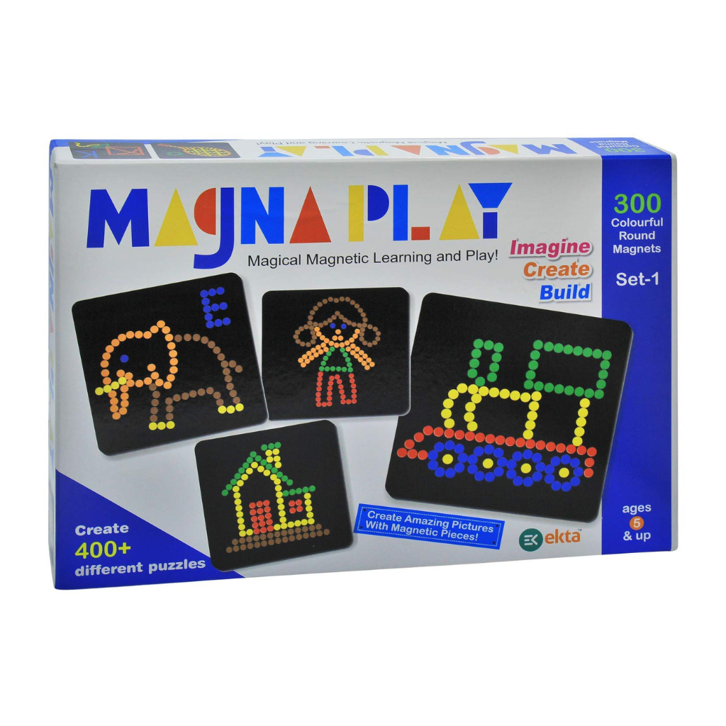 Magnetic Learning & Puzzle Set – 300 Colourful Magnets with Double-Sided Canvas & Puzzle Book (Ages 5+)