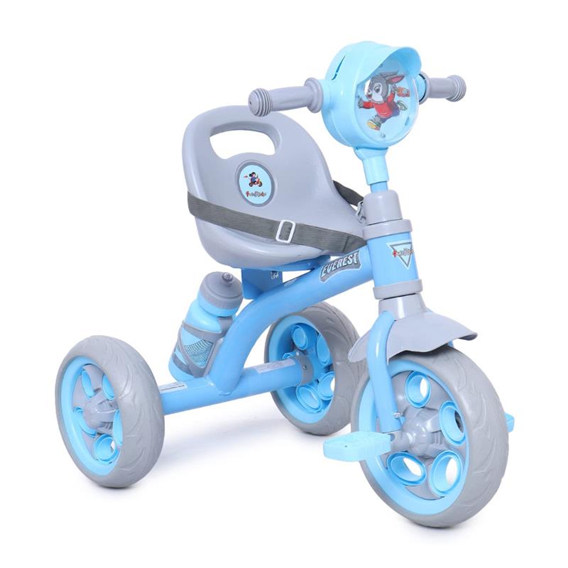 Fun Ride Kids Musical Tricycle with Seat Belt & Sipper – Blue (1–4 Years).