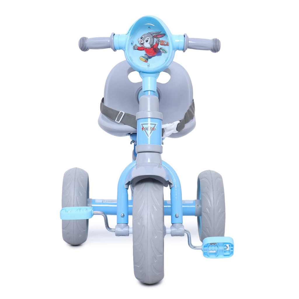 Fun Ride Kids Musical Tricycle with Seat Belt & Sipper – Blue (1–4 Years).