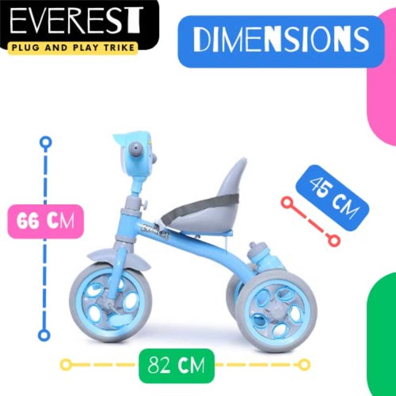 Fun Ride Kids Musical Tricycle with Seat Belt (Diemnsions)