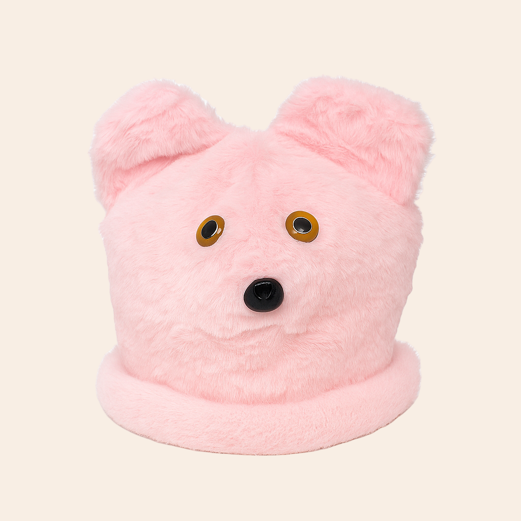 Furry Bear Hat – Pink