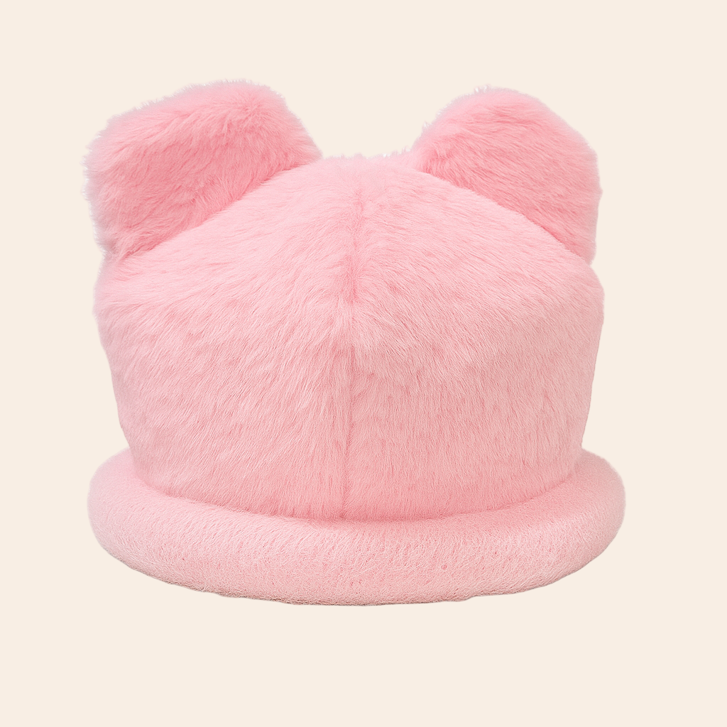 Furry Bear Hat – Pink