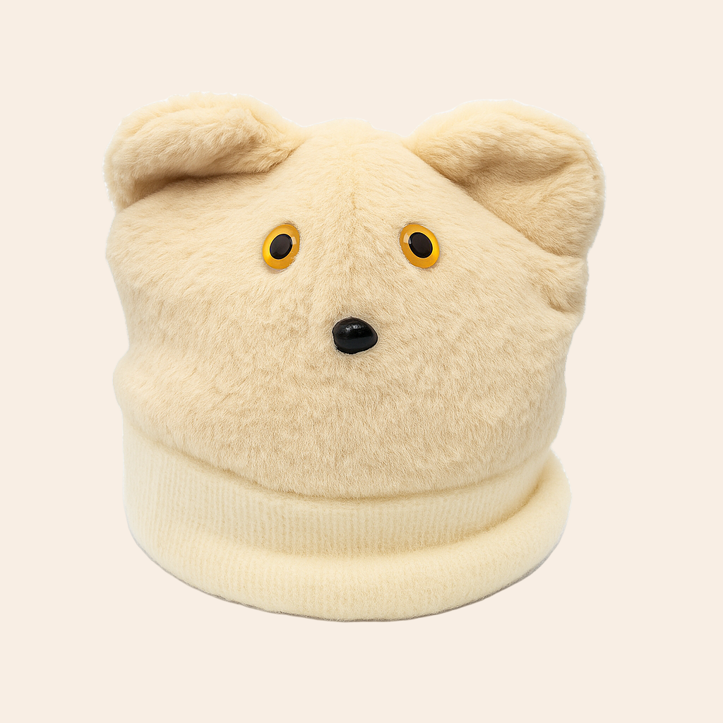 Furry Bear Hat – Beige