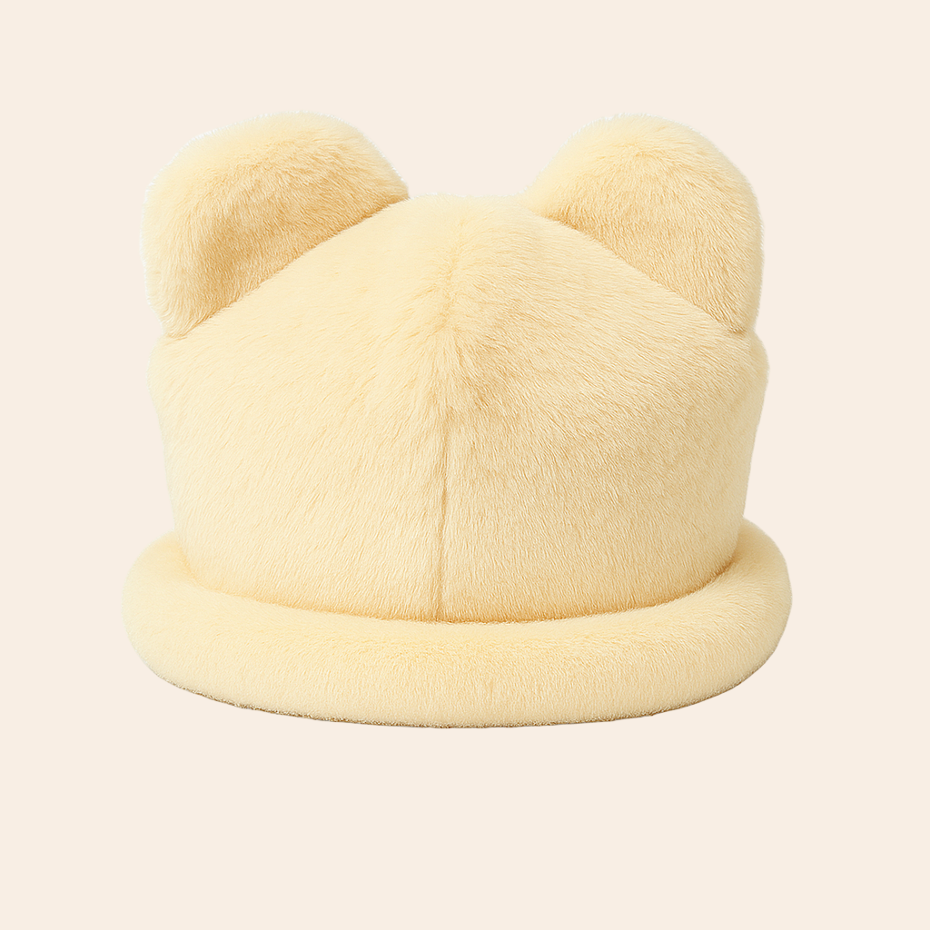 Furry Bear Hat – Beige