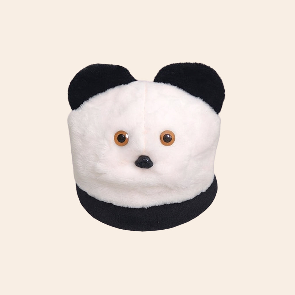 Furry Bear Hat – Black & White