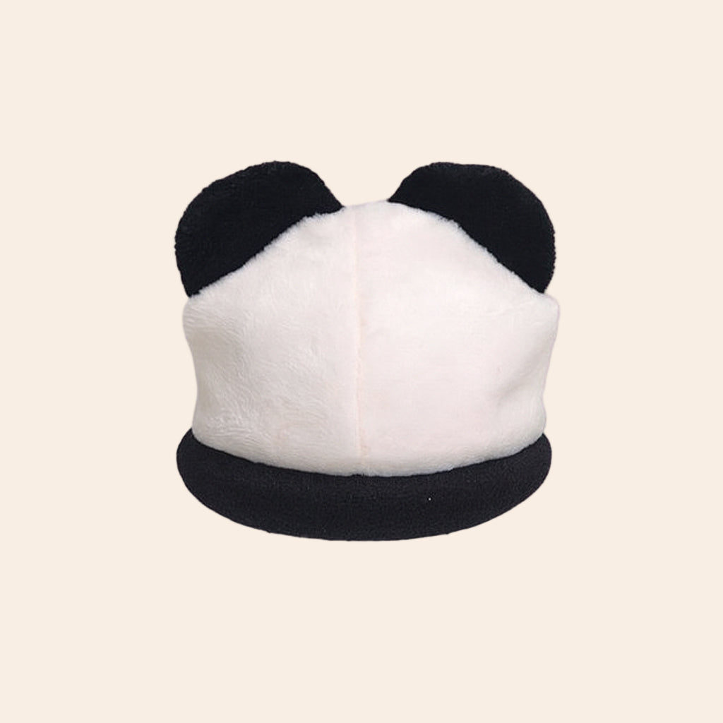 Furry Bear Hat – Black & White