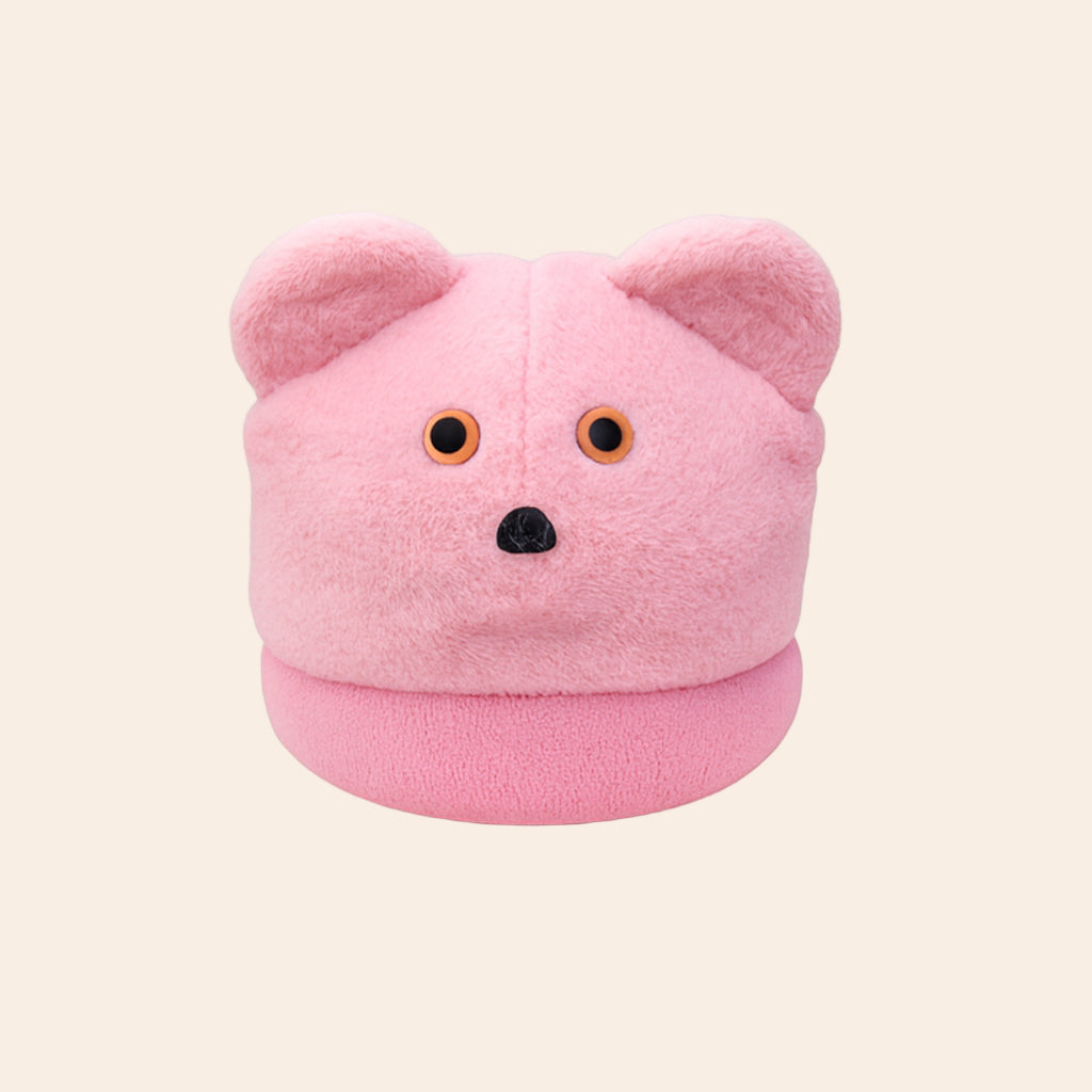 Furry Bear Hat – Rust Pink