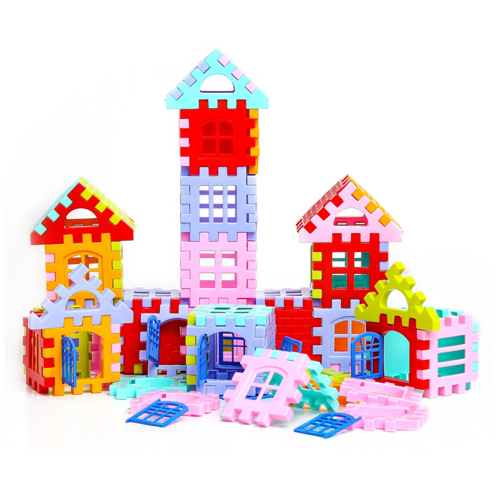 blocks set 72 pieces house building  for kids 