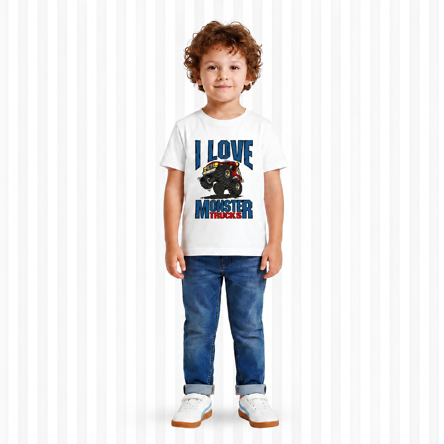 I Love Monster Trucks Graphic Printed T-shirt
