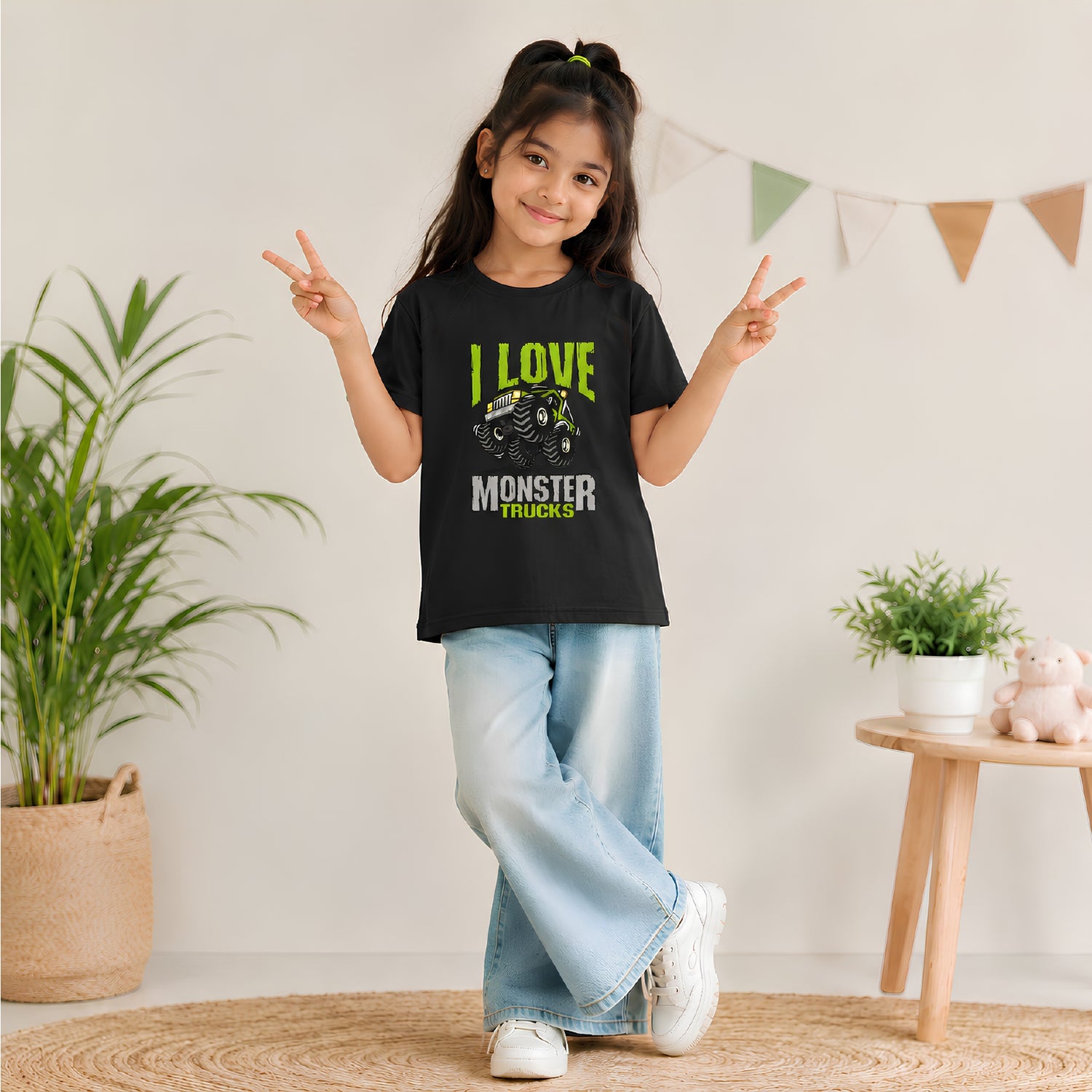 I Love Monster Trucks Graphic Printed T-shirt
