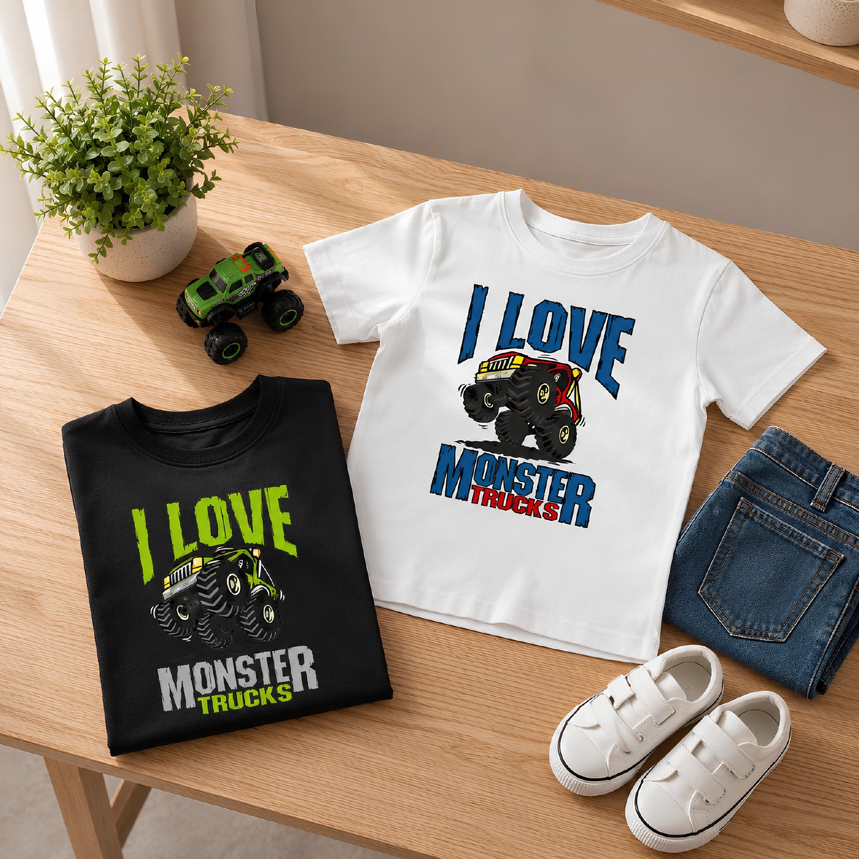 I Love Monster Trucks Graphic Printed T-shirt