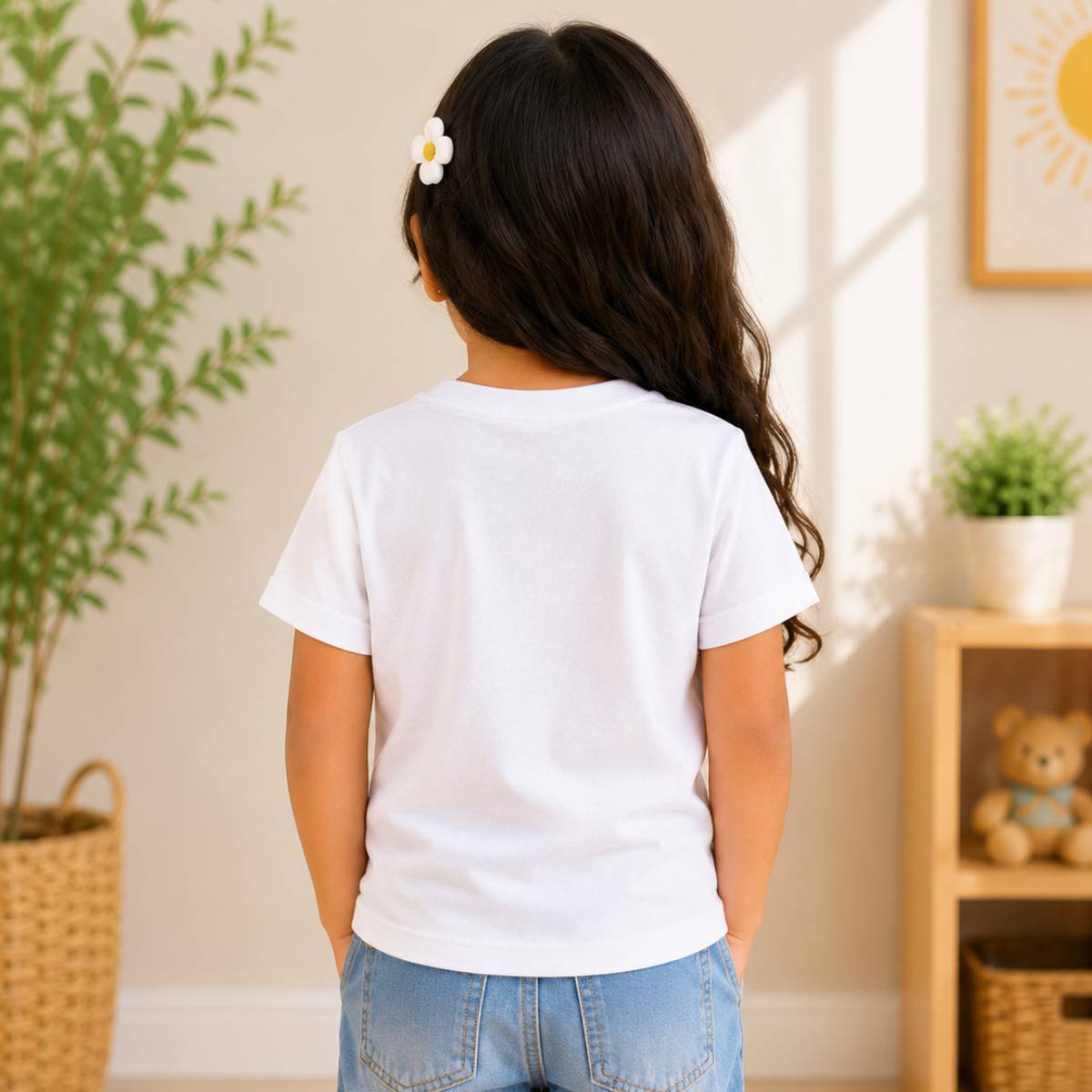 janmashtami special kids White t-shirt Girl Back