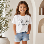 just breathe printed kids White t-shirt for girls front