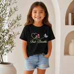just breathe printed kids Black t-shirt for girls front