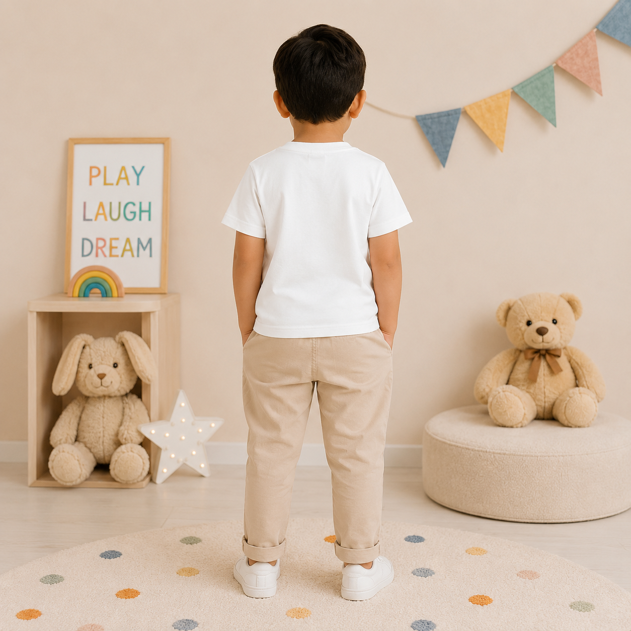 Just Play It Graphic Printed White T-shirt for boys (Back)