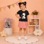 Just Play It Graphic Printed Black T-shirt for girls